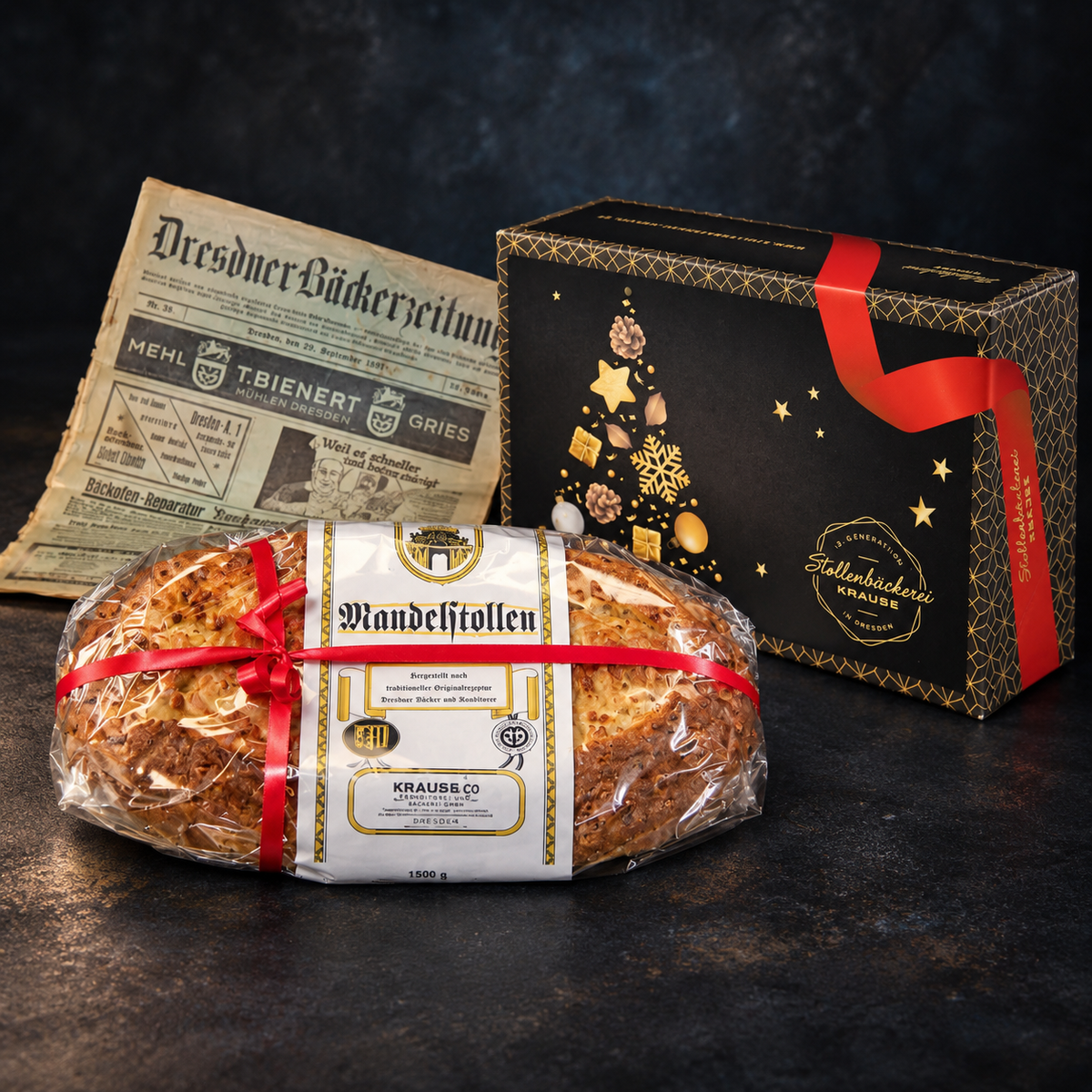 Buttermandelstollen ohne Zuckerdekor
